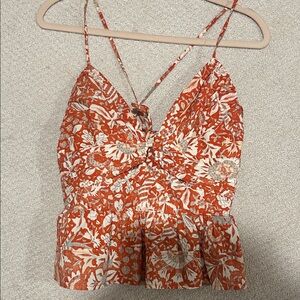 Ulla Johnson Orange and White Floral Camisole